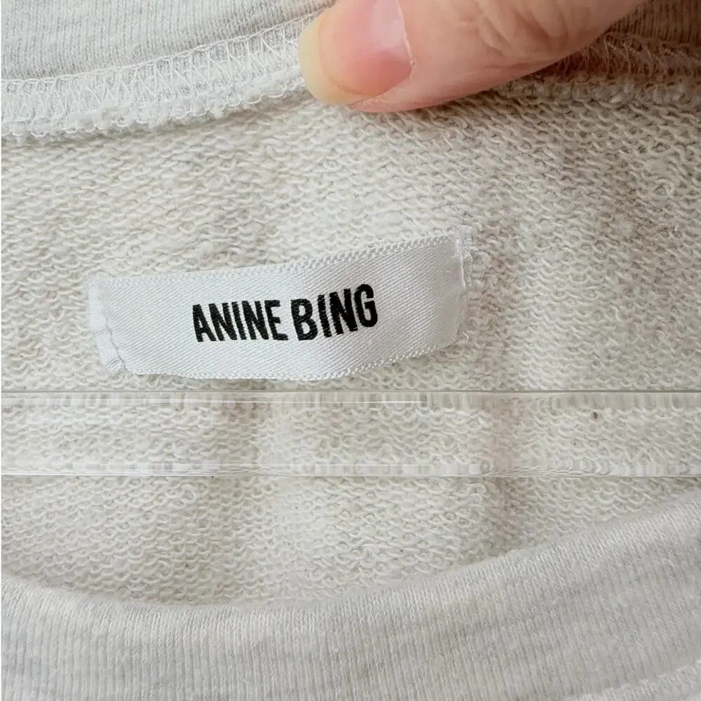 Anine Bing Gray Sleeveless Sweater Minimalist Logo Top SM